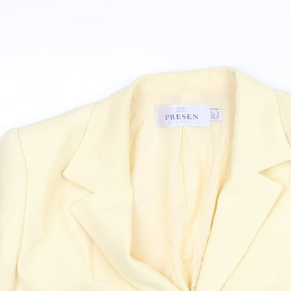 Presen De Luxe Womens Yellow Jacket Size 14 Button - Vented Cuffs