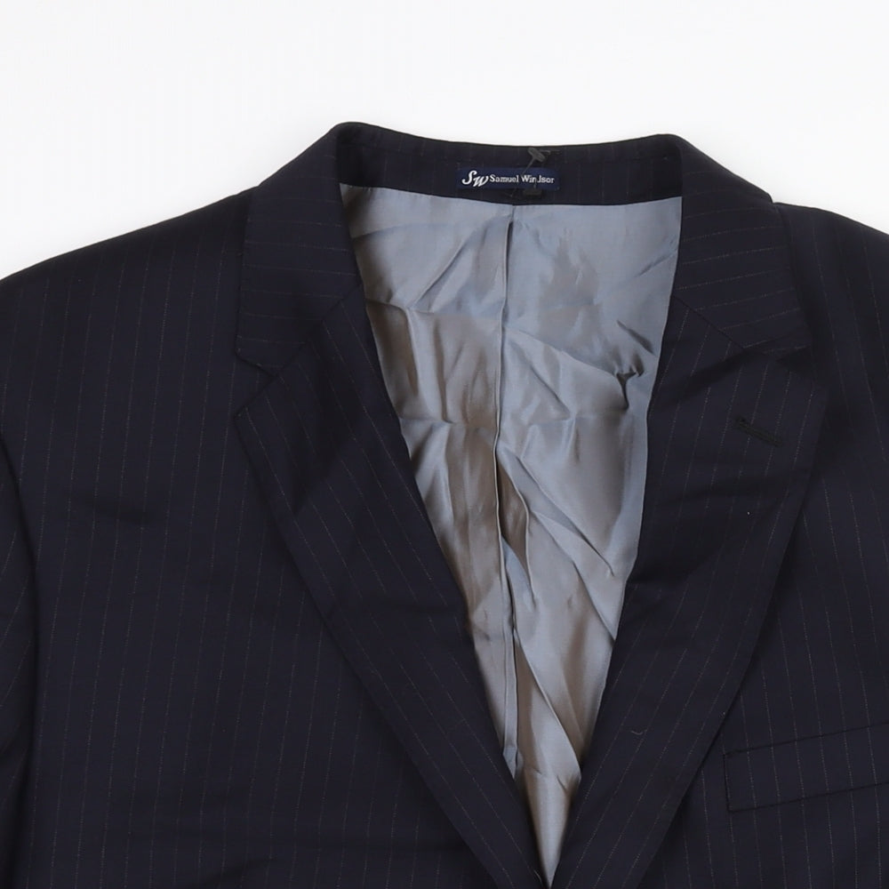 Mens UK Size 46 Samuel Windsor Regular Blue Suit Jacket