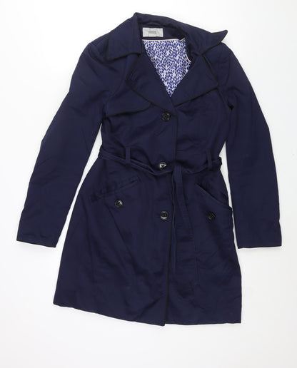 Womens UK Size 10 H&M Blue Trench Coat