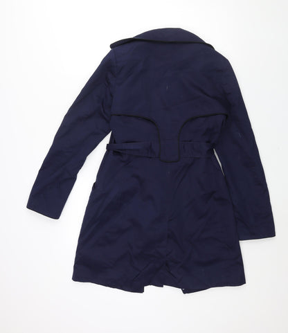 Womens UK Size 10 H&M Blue Trench Coat