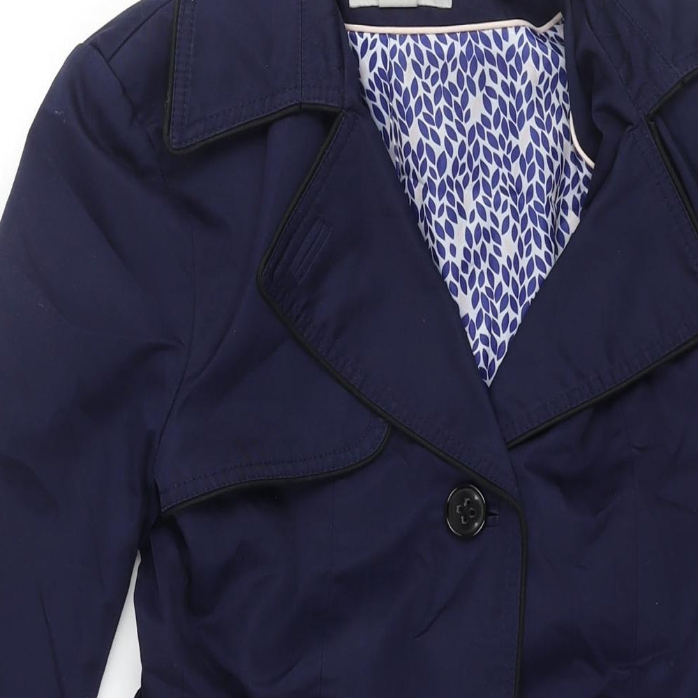 Womens UK Size 10 H&M Blue Trench Coat