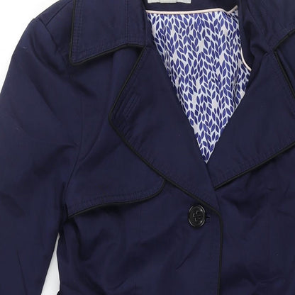 Womens UK Size 10 H&M Blue Trench Coat