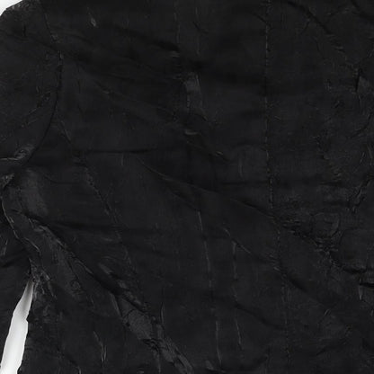 Ambiente Womens Black Jacket Size 12 Button - Crinkle Look