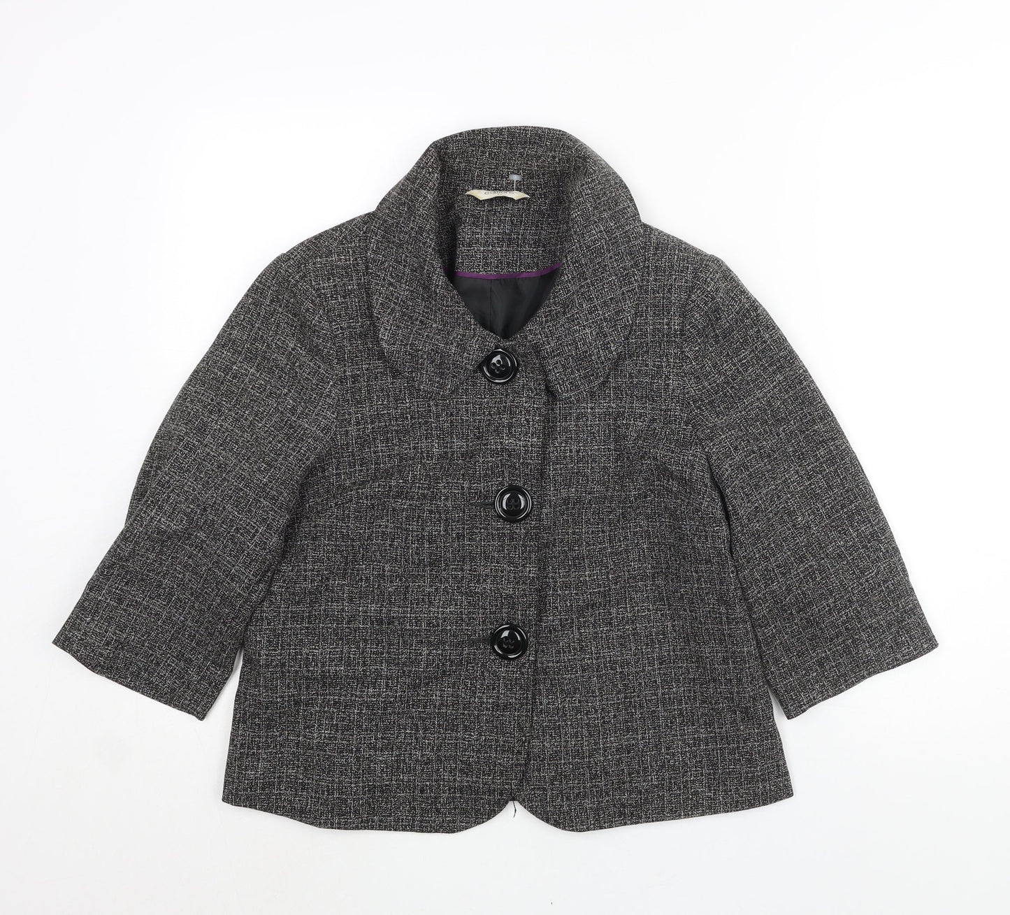 Editions Womens Black Pea Coat Coat Size 12 Button