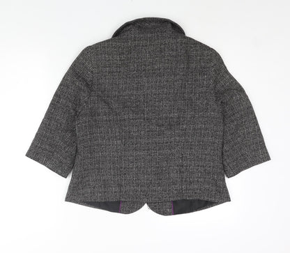 Editions Womens Black Pea Coat Coat Size 12 Button