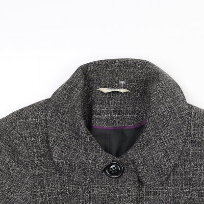 Editions Womens Black Pea Coat Coat Size 12 Button