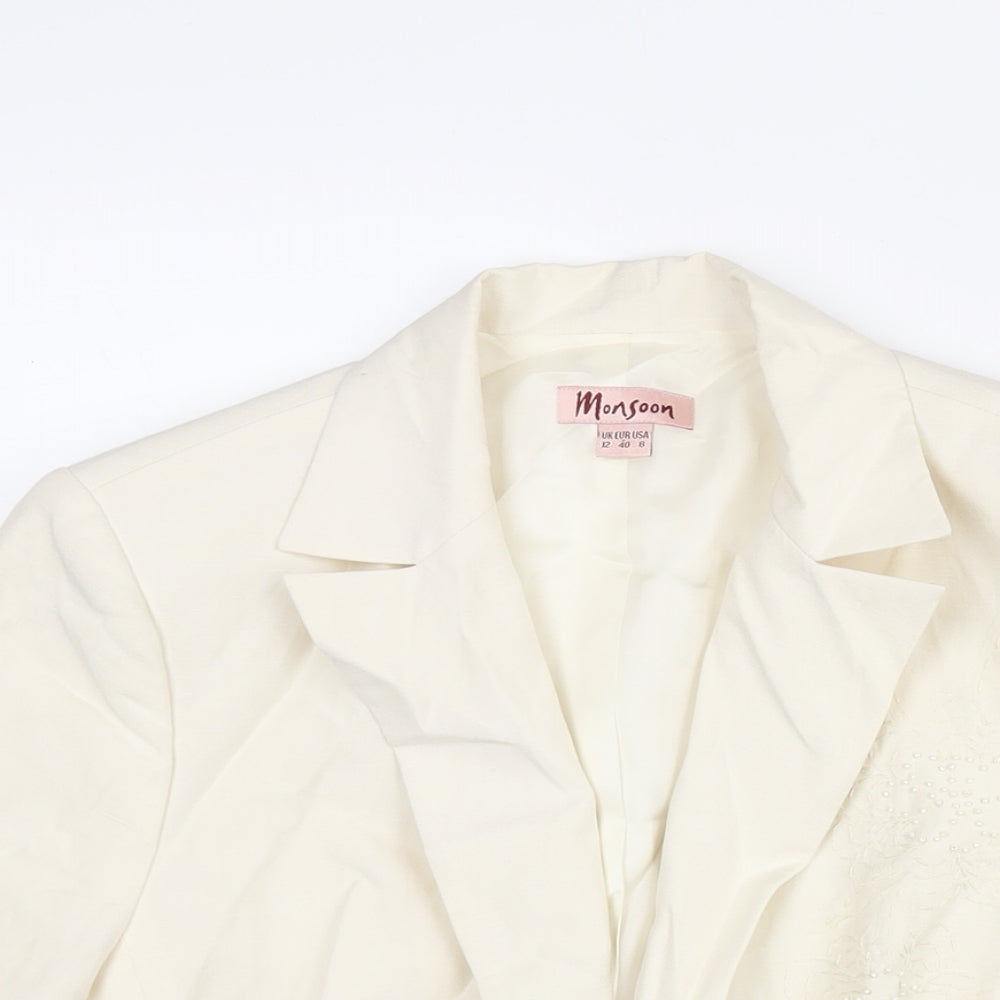 Womens UK Size 12 Monsoon Ivory Jacket