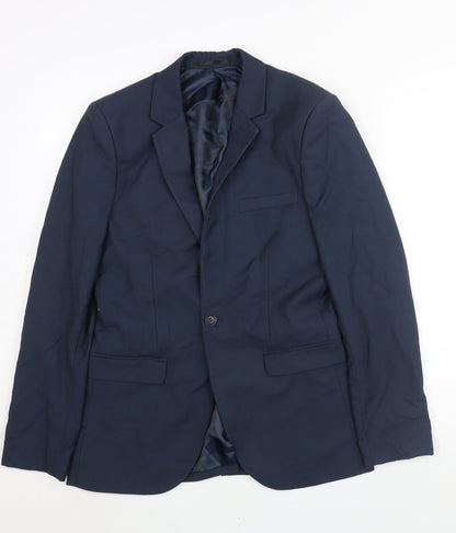 Mens UK Size 36 Topman Regular Blue Suit Jacket