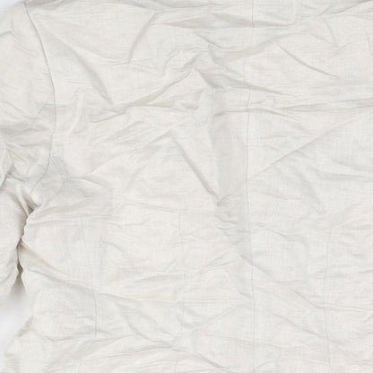 H&M Womens Beige Jacket Size 12 Hook & Eye - Rouched Sleeve