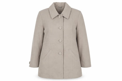 Damart Womens Beige Pea Coat Coat Size 26 Button