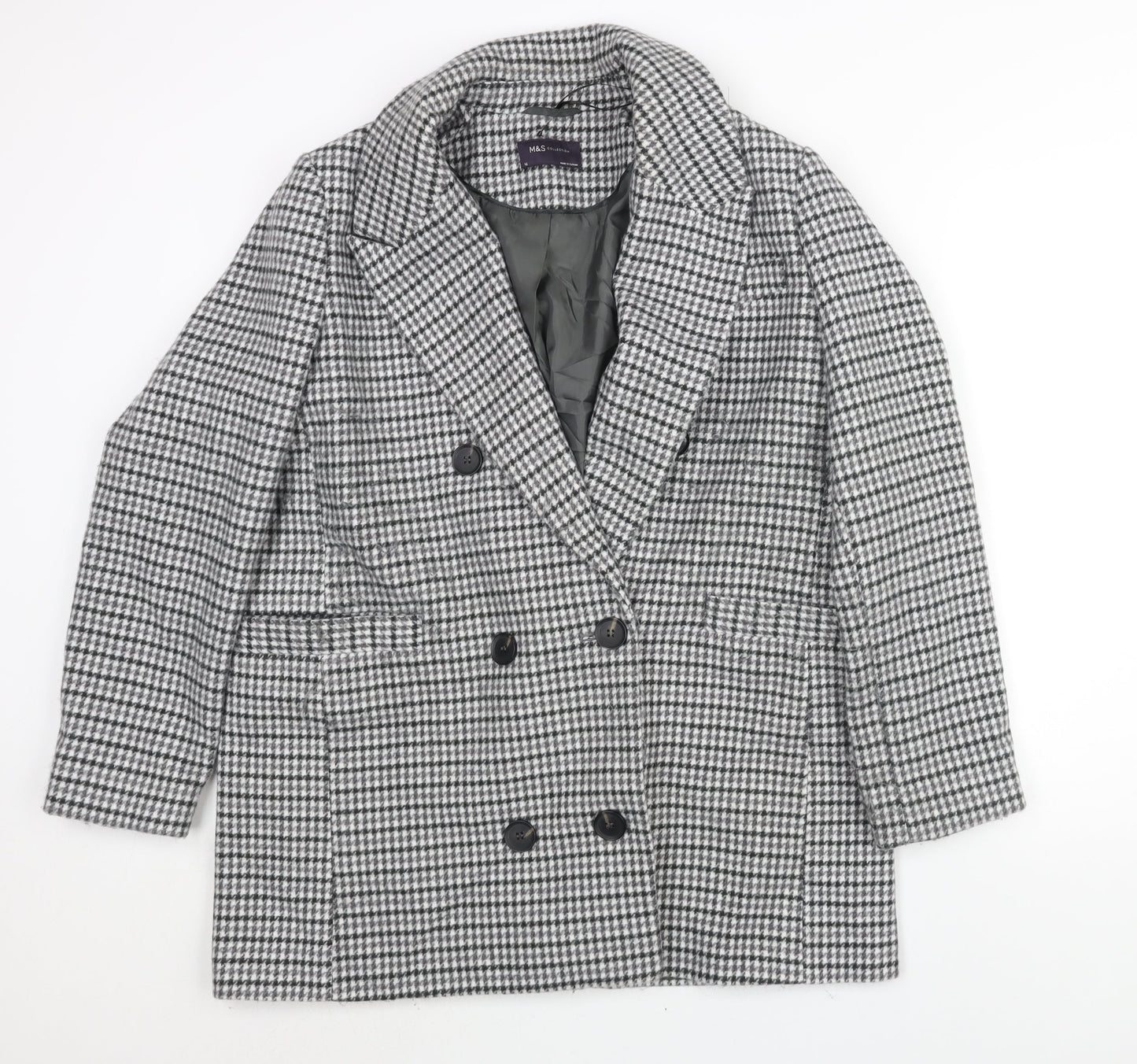 Womens UK Size 16 Marks and Grey Pea Coat