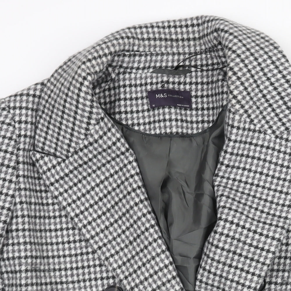 Womens UK Size 16 Marks and Grey Pea Coat
