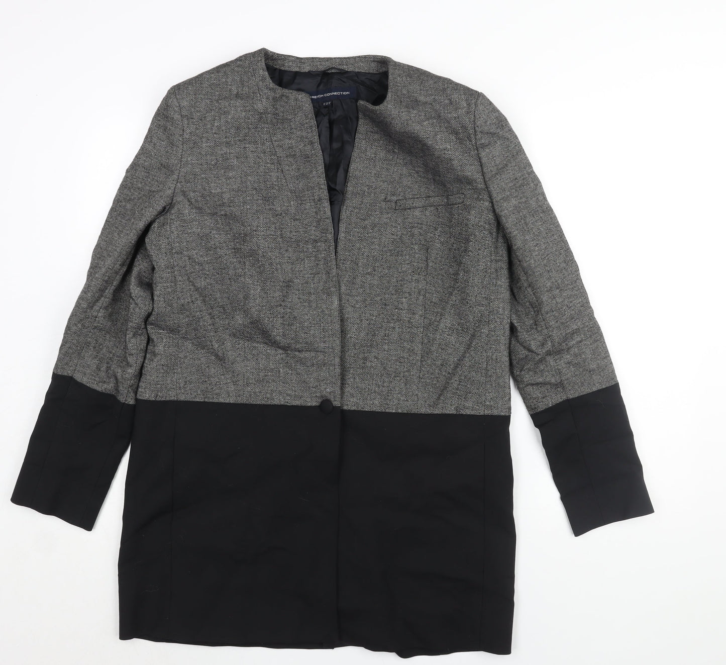 Womens UK Size 12 French Connection Grey Overcoat