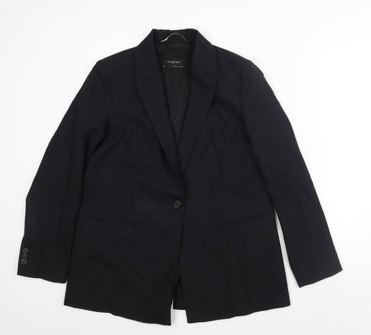 Autograph Womens Black Polyester Jacket Suit Jacket Size 14