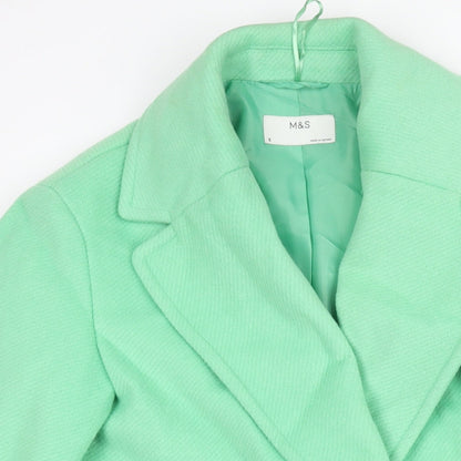 Womens UK Size 8 Marks and Spencer Green Overcoat