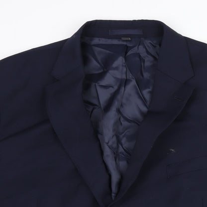 Mens UK Size 46 Marks and Spencer Regular Blue Suit Jacket