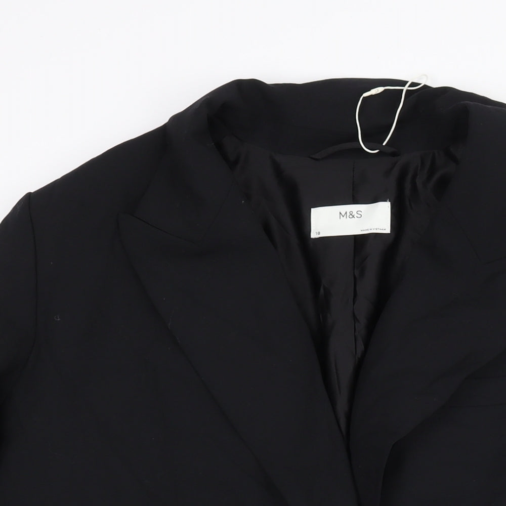 Marks and Womens Black Polyester Jacket Suit Jacket Size 18 - Vented Cuffs