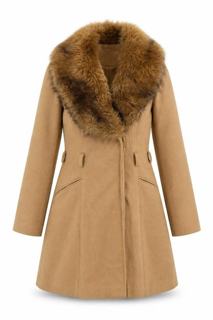 Womens UK Size 8 Miss Selfridge Brown Overcoat