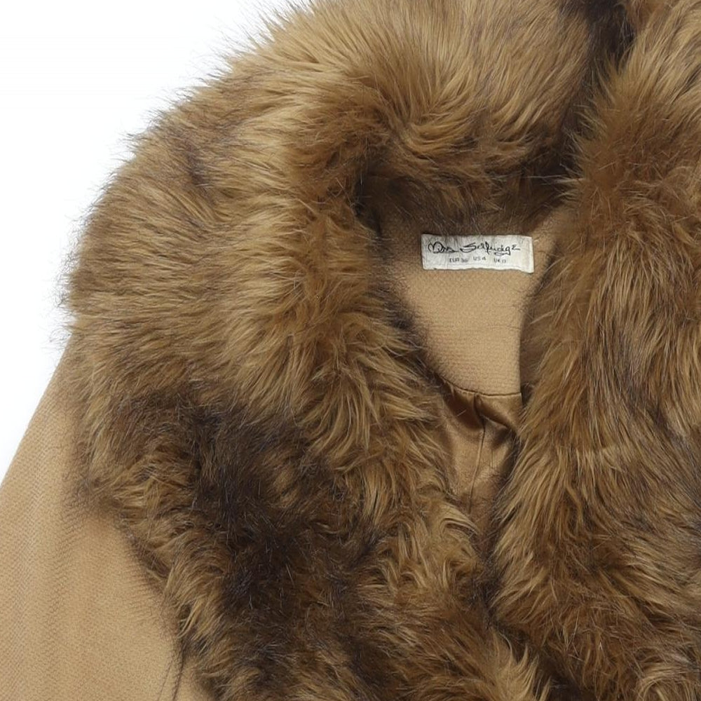 Womens UK Size 8 Miss Selfridge Brown Overcoat
