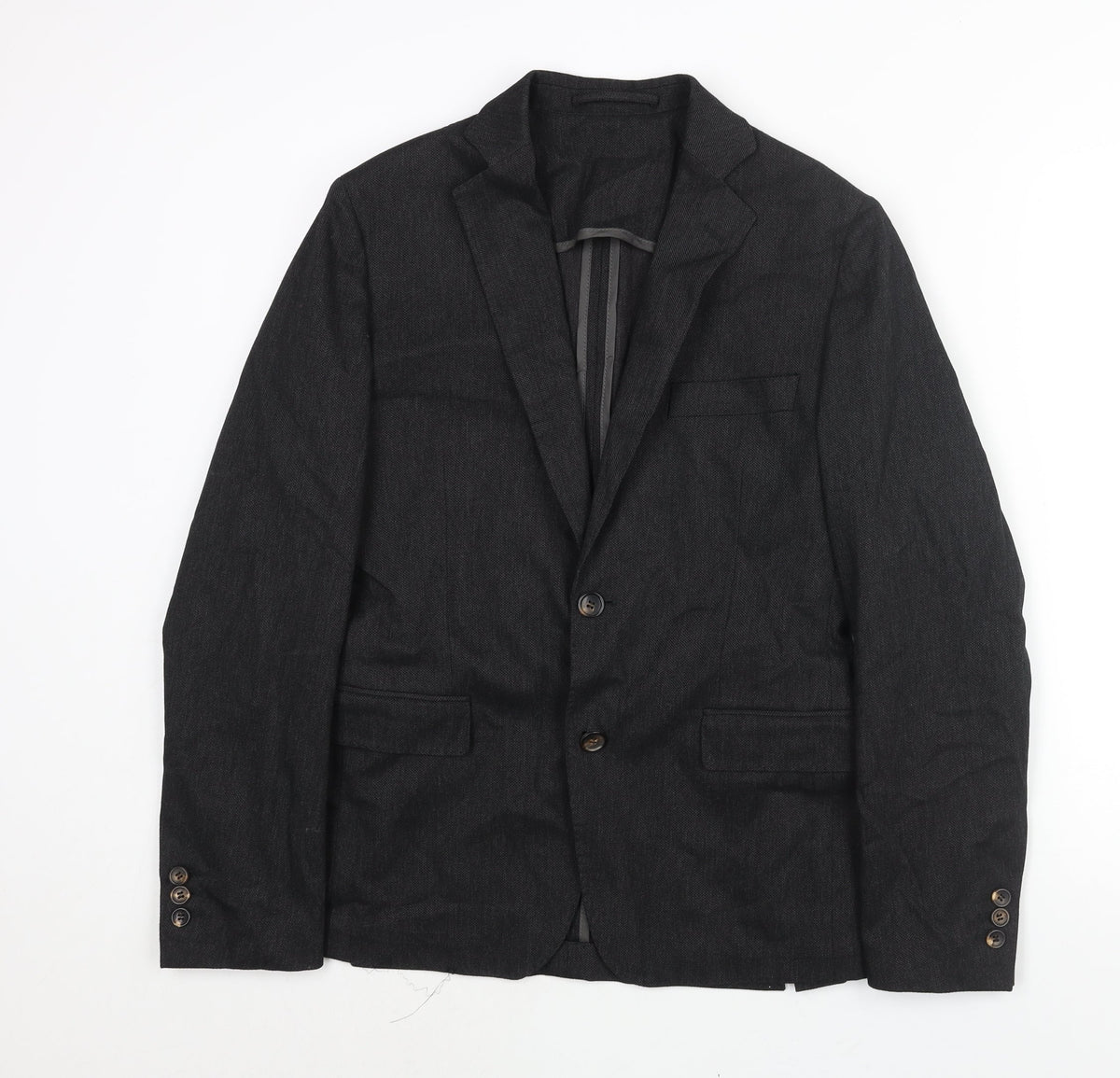 Royal Hem Mens Black Cotton Jacket Suit Jacket Size 36 Regular