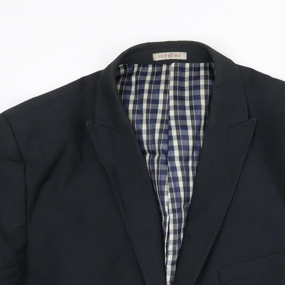 Supreme Mens Black Polyester Jacket Suit Jacket Size 40 Regular