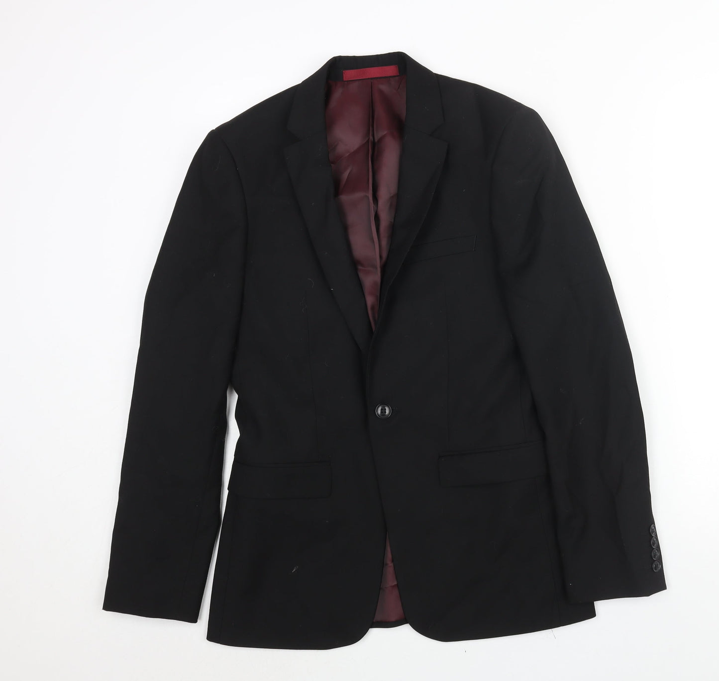 Mens UK Size 34 Topman Regular Black Suit Jacket