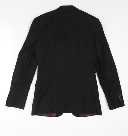 Mens UK Size 34 Topman Regular Black Suit Jacket
