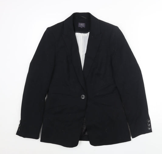 Marks and Spencer Womens Black Polyester Jacket Suit Jacket Size 10