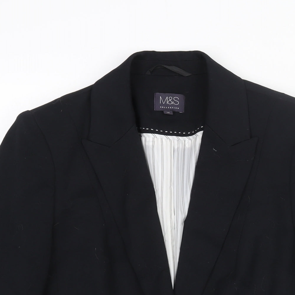 Marks and Spencer Womens Black Polyester Jacket Suit Jacket Size 10