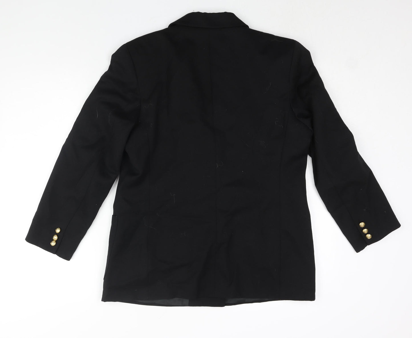 St Michael Womens Black Wool Jacket Suit Jacket Size 14