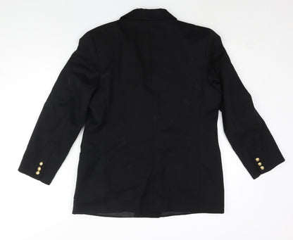 St Michael Womens Black Wool Jacket Suit Jacket Size 14