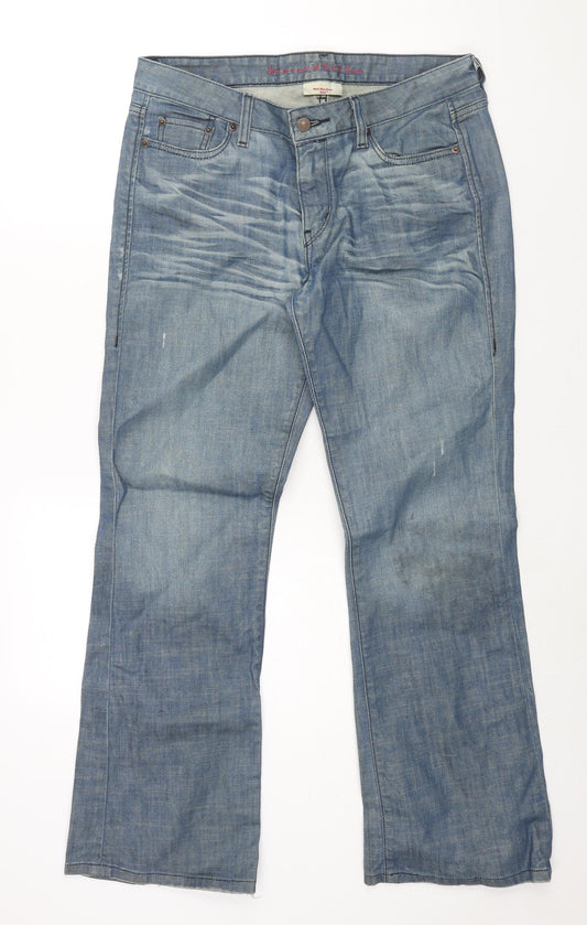 Levi's Womens Blue Cotton Bootcut Jeans Size 31 in L30 in Regular Zip - Starched