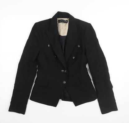 Zara Womens Black Polyester Jacket Suit Jacket Size XS