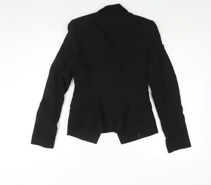 Zara Womens Black Polyester Jacket Suit Jacket Size XS