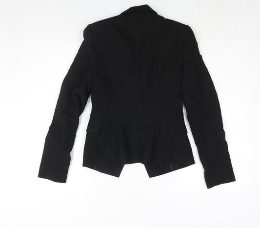 Zara Womens Black Polyester Jacket Suit Jacket Size XS