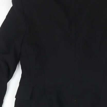 Zara Womens Black Polyester Jacket Suit Jacket Size XS