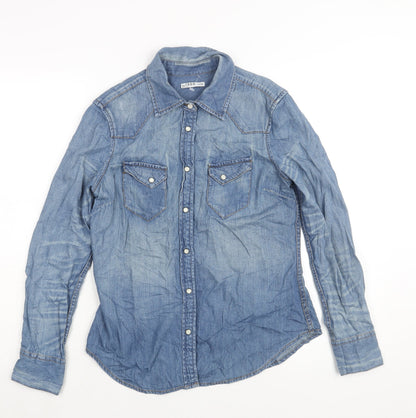 Womens UK Size XS Gap Blue Basic Button-Up