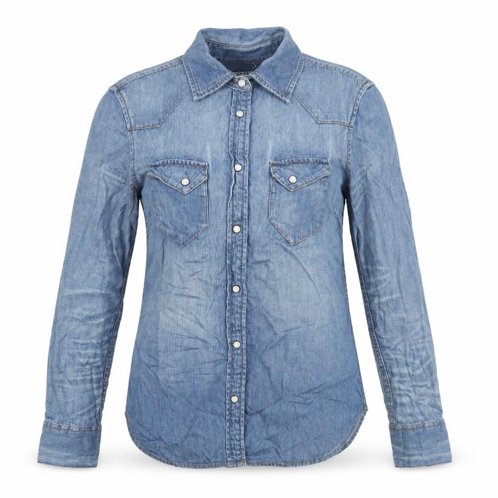 Womens UK Size XS Gap Blue Basic Button-Up