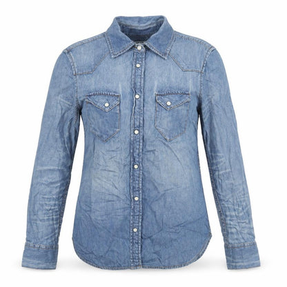 Womens UK Size XS Gap Blue Basic Button-Up