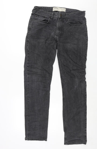 Mens UK Size 32 in Burton Slim Fit Straight Grey Jeans