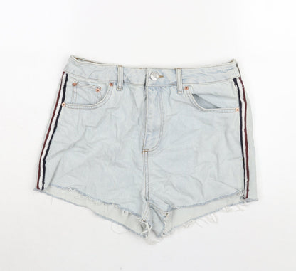 BDG Womens Blue Cotton Cut-Off Shorts Size 30 in Regular Zip - Taped Side Detail