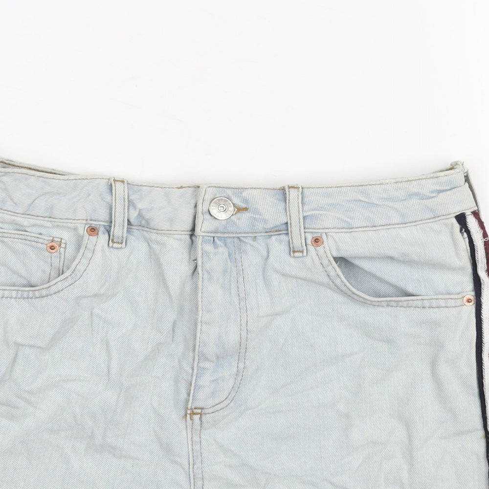 BDG Womens Blue Cotton Cut-Off Shorts Size 30 in Regular Zip - Taped Side Detail