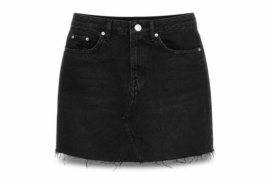 Diviided Womens Grey Cotton A-Line Skirt Size 10 Zip