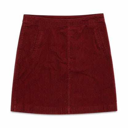 Oasis Womens Red Cotton A-Line Skirt Size 10 Zip