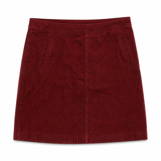 Oasis Womens Red Cotton A-Line Skirt Size 10 Zip