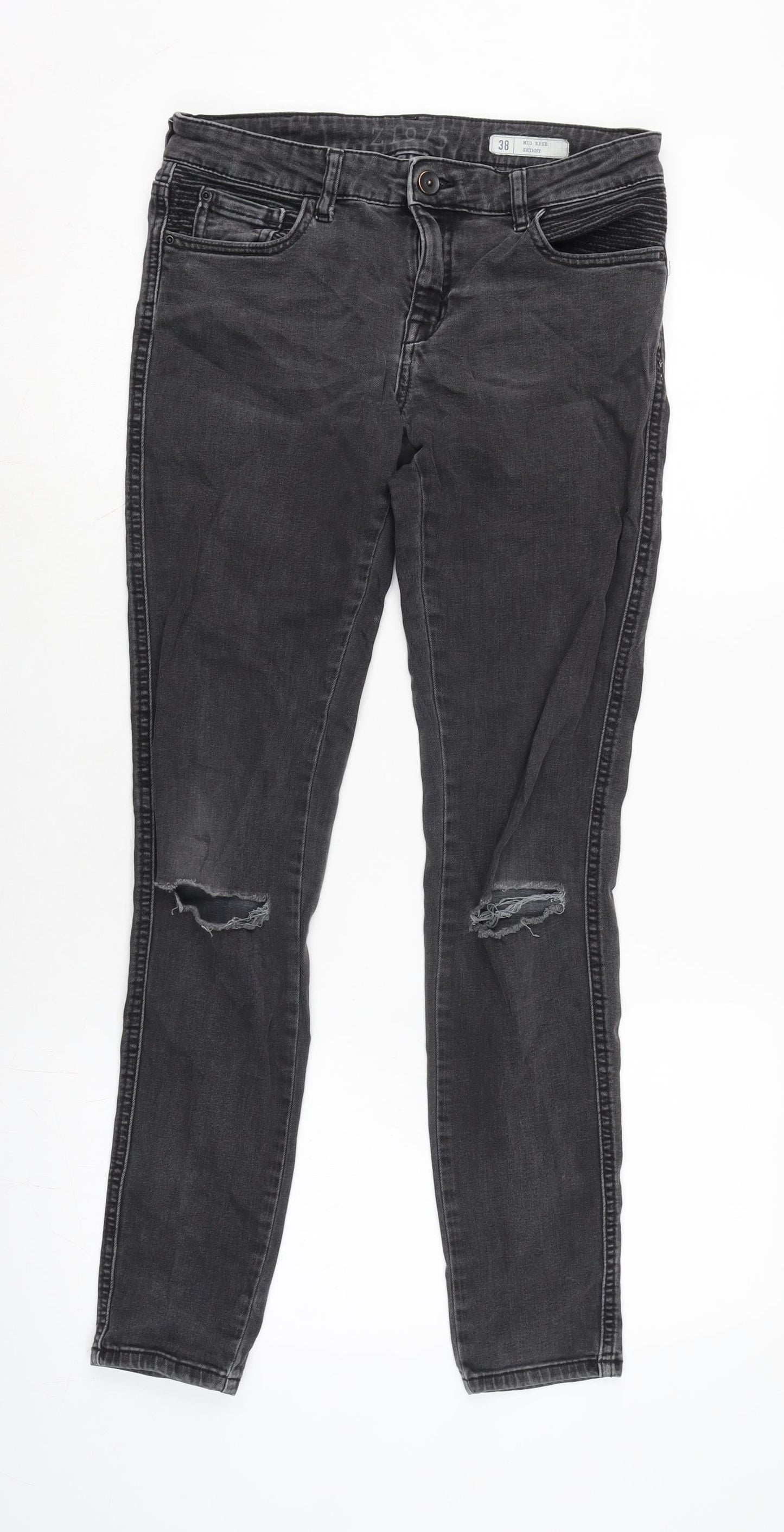 Womens UK Size 8 Denim Regular Fit Skinny Grey Jeans