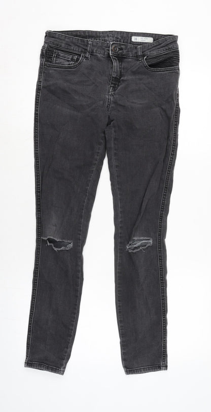 Womens UK Size 8 Denim Regular Fit Skinny Grey Jeans