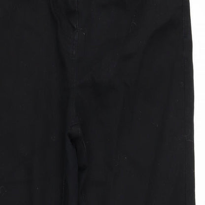 NEXT Womens Black Cotton Blend Skinny Jeans Size 14 L30 in Slim Zip
