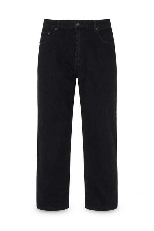Mens UK Size 33 in C2 Jeans Regular Fit Straight Black Jeans