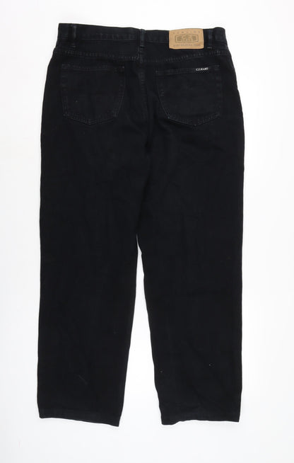 C2 Jeans Mens Black Cotton Straight Jeans Size 33 in L28 in Regular Zip
